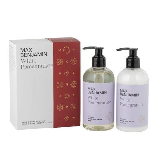 Max Benjamin - Dárková sada tekuté mýdlo a mléko na ruce a tělo White Pomegranate 2x300ml