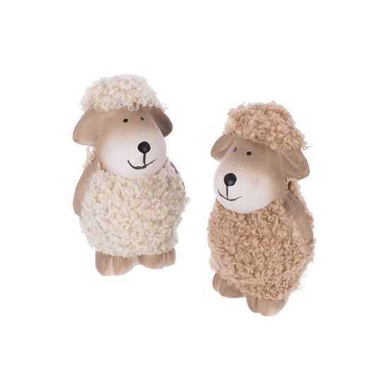 Velikonoční dekorace ovečka bílá/hnědá 1ks, 5x5x8 cm