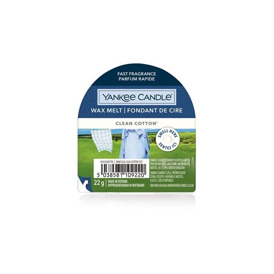 Yankee Candle vonný vosk Clean Cotton 22 g