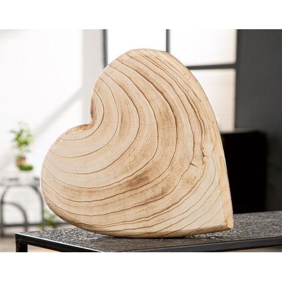 Dřevěná dekorace srdce Core hnědé, 6x30x30 cm