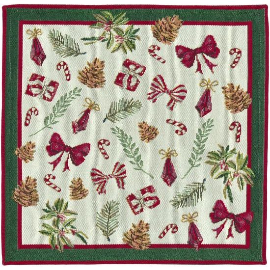 Vianočné gobelínové prestieranie na stôl Xmas Ornaments 32x32cm, Sander