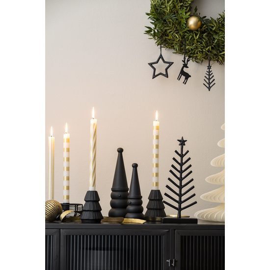 Christmas Chic sada kónických svíček bílo-zlatá 4ks 29x2cm, Villeroy & Boch