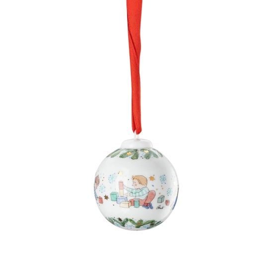 Vianočná porcelánová ozdoba mini guľa, Hračky, Vianočné radovánky 2025, 5 cm, Rosenthal