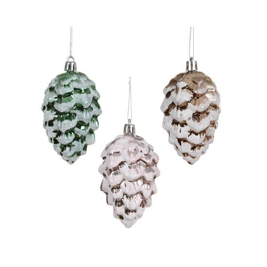 Vánoční plastová ozdoba šiška 1ks, 5x9 cm