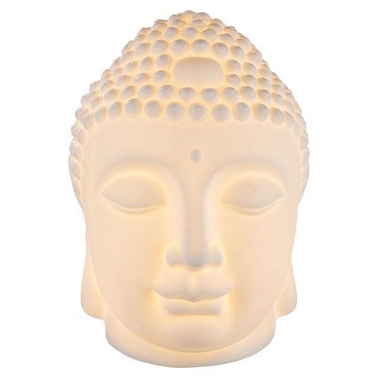 Keramická dekorace Buddha s LED osvětlením, 11x11x17 cm
