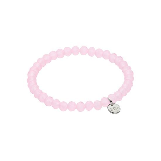 Náramok so sklenenými kryštálmi ružový 3-8mm 1ks, 18 cm