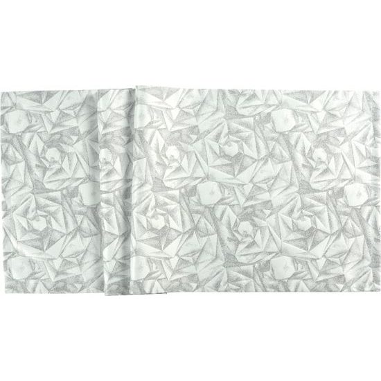 Vánoční běhoun na stůl Diamanti 50x140 cm bílo-stříbrný, Sander