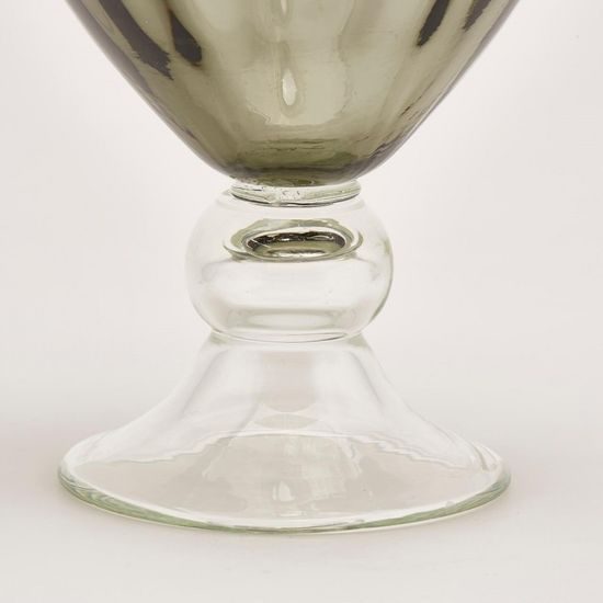 Skleněná váza Anfora kouřová, 38x20 cm