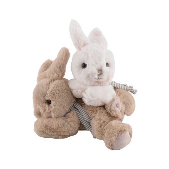 Plyšový ležící zajíček Buster/Coco bílá/hnědá 1ks, 15cm