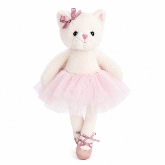 Plyšová kočička baletka Sweet Anya bílá, 25 cm