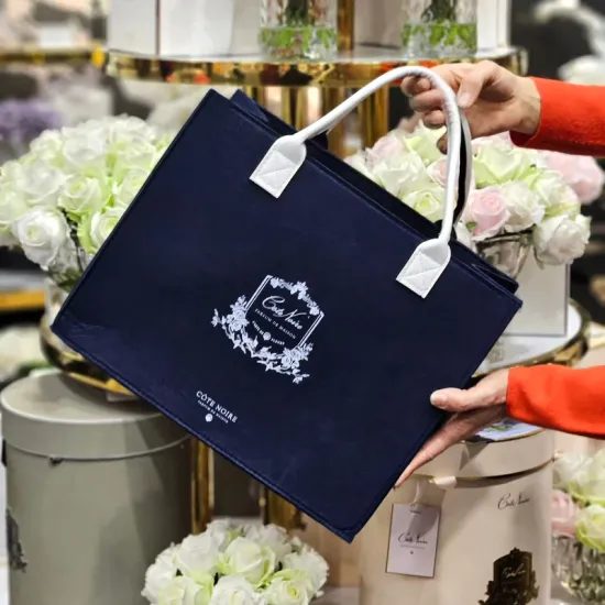 Côte Noire - dárková taška na větší svíčku Navy, 40x30x20 cm