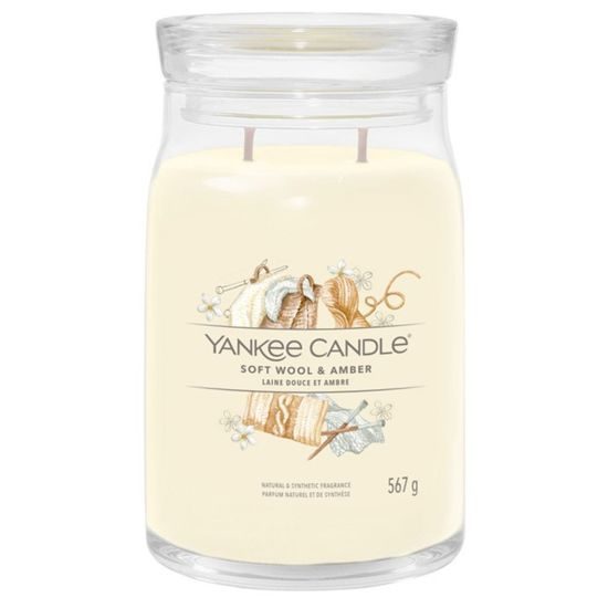 Yankee Candle - Signature vonná sviečka Soft Wool & Amber, 567g