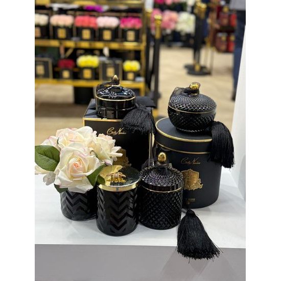 Côte Noire - Round Art Deco sviečka Black & Gold, Kráľovná noci