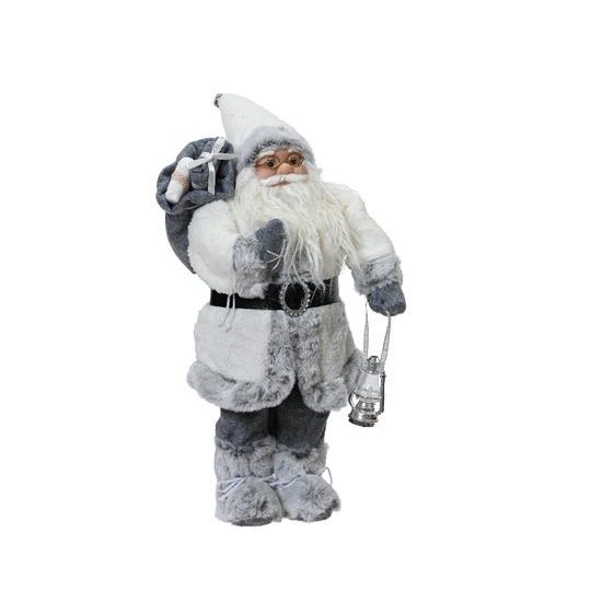 Vánoční dekorace figura Santa v kabátku, 23x14x45 cm