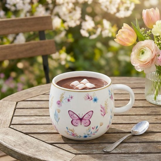 Porcelánový hrnek na čaj/kávu Fancy Garden 400ml, Easy Life