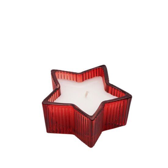 Vonná dekorativní svíčka hvězda červená, 8,5 x 4 cm