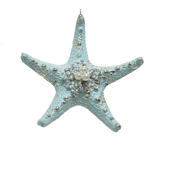Ozdoba Morská hviezda biela / ružová / modrá 1ks, 12,7x2,5x12 cm