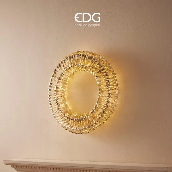Vánoční světelný věnec zlatý 720 LED, 60 cm