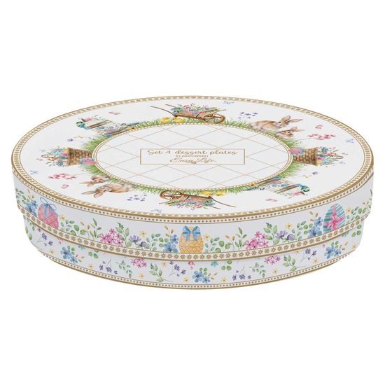 Velikonoční dezertní talíře set 4ks Spring Bloom Ø 19 cm, Easy Life