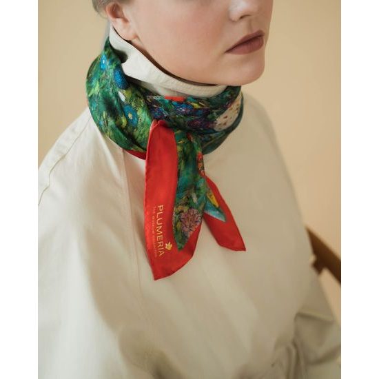 Hodvábna šatka Garden Wihte Sunflowers 90x90cm, Gustav Klimt