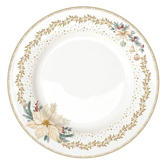 Vianočný jedálenský tanier White Elegance 26,5 cm, Easy Life