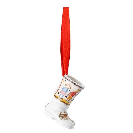 Vianočná porcelánová ozdoba na vianočný stromček topánka Maznáčikovia Christmas Lights 5 cm, Rosenthal