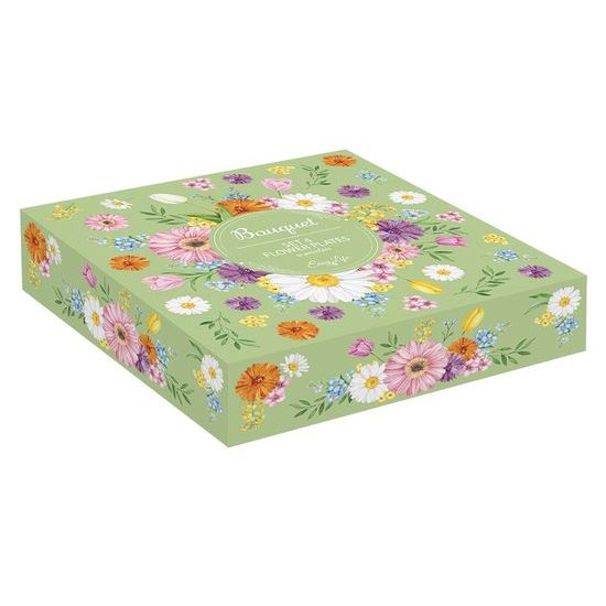 Jarní sada talířů ibišek pastelové 4ks Bouquet 21 cm, Easy Life