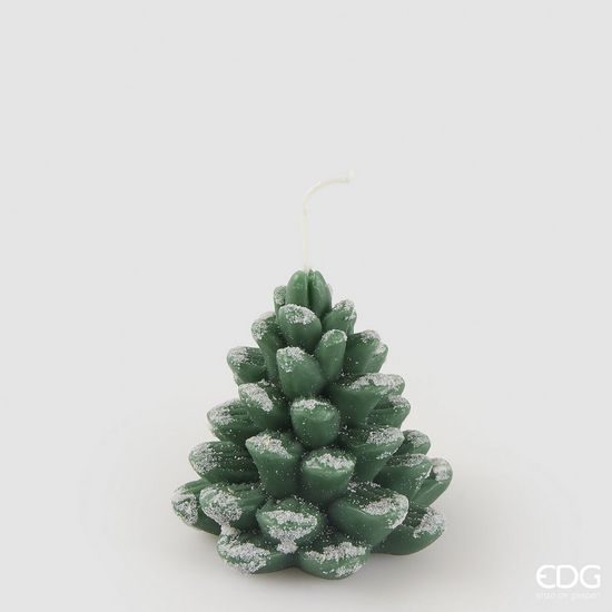 Vianočná dekorácia sviečka v tvare šišky zelená, 9,5×10,5 cm