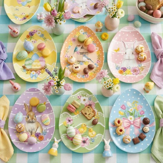 Velikonoční podnos ve tvaru vejce Egg Hunt 30x21cm, Easy Life