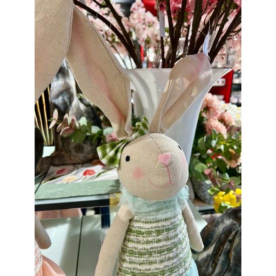 Velikonoční dekorace zajíc stojící zelený/růžový 1ks, 85 cm