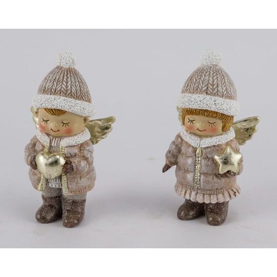 Vánoční dekorace andělíček chlapeček/holčička 1ks, 6x4x11,5 cm