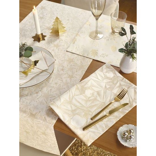 Vianočné prestieranie Diamanti 35x50 cm bielo-zlaté, Sander