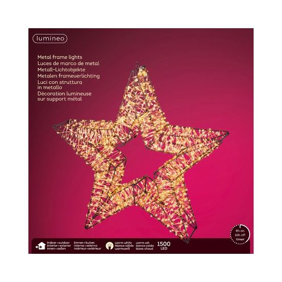 Vianočná dekorácia hviezda s 1500 LED, 8x38x38 cm