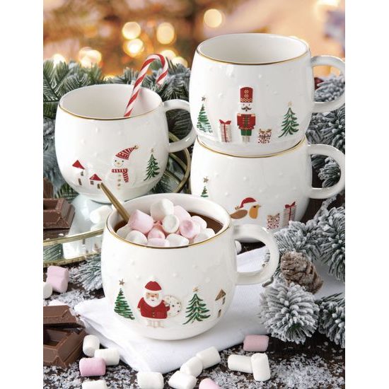 Vánoční porcelánový hrnek na čaj/kávu Let it Snow 400ml, Easy Life