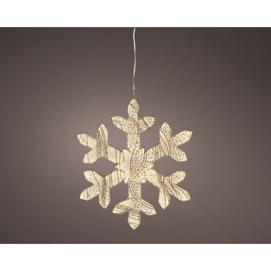 Vánoční dekorace světelná sněhová vločka LED teplá bílá, 38x1 cm