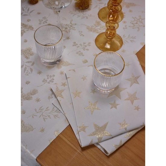 Ubrus na stůl Wonderland 85x85 cm bílo-zlatý, Sander