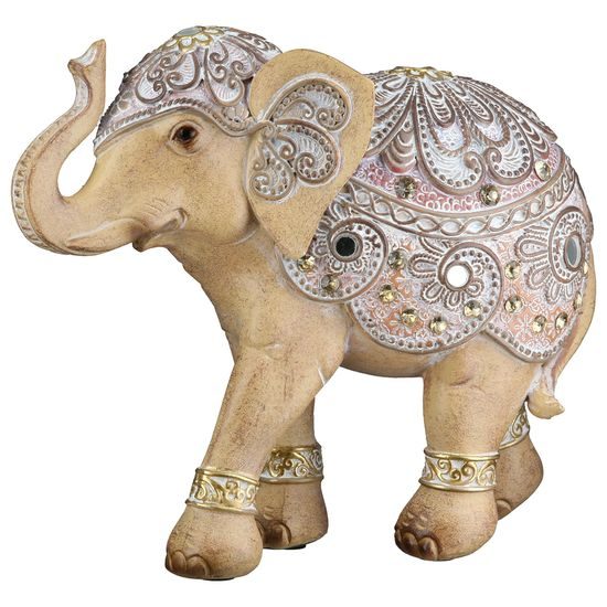 Dekorace figura slon Elody hnědý, 7x19x15 cm