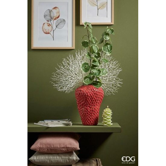 Váza v tvare jahody červená, 37x 25 cm