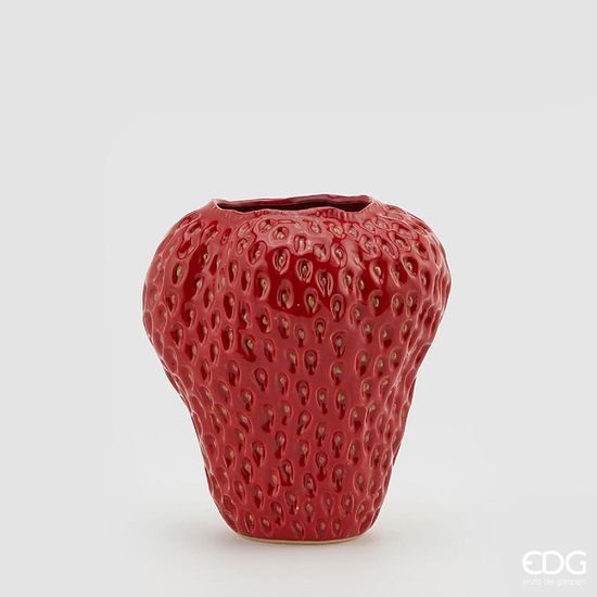 Váza ve tvaru jahody červená, 26x22 cm