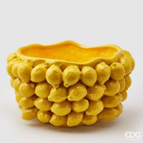 Keramická váza/kvetináč Chakra Lemon žltá, 24x42 cm