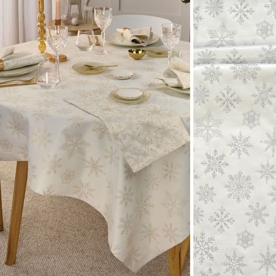 Vianočné prestieranie Cristallo Luce bielo-strieborné 35x50 cm, Sander