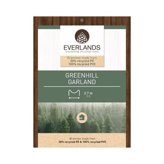 Vianočná vonkajšia a vnútorná umelá girlanda zelená, 270x36 cm