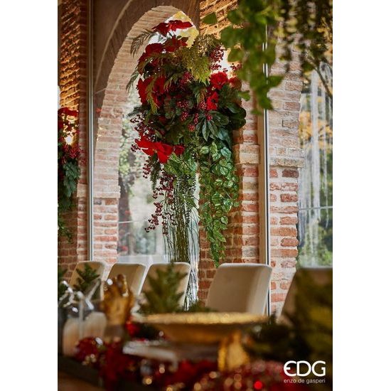 Vetvička umelá kvetina vianočná hviezda červená, 30 cm