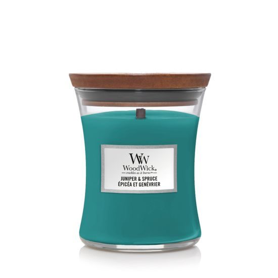 Woodwick - Juniper & Spruce, váza stredná 275 g