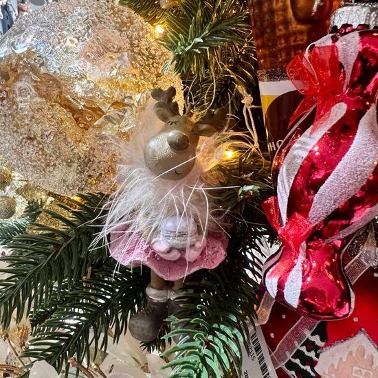 Vánoční dekorace sob na zavěšení kluk/holka 1ks, 11cm