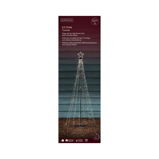 Vánoční venkovní dekorace strom s LED osvětlením, 100x240 cm