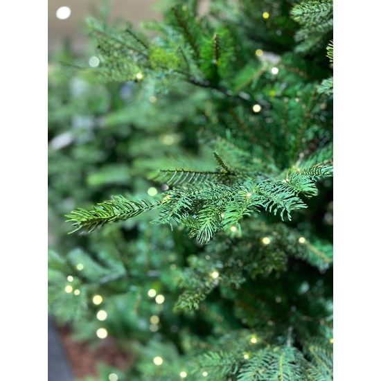 Vianočný umelý stromček s LED osvetlením a kovovým stojanom, 132x180 cm