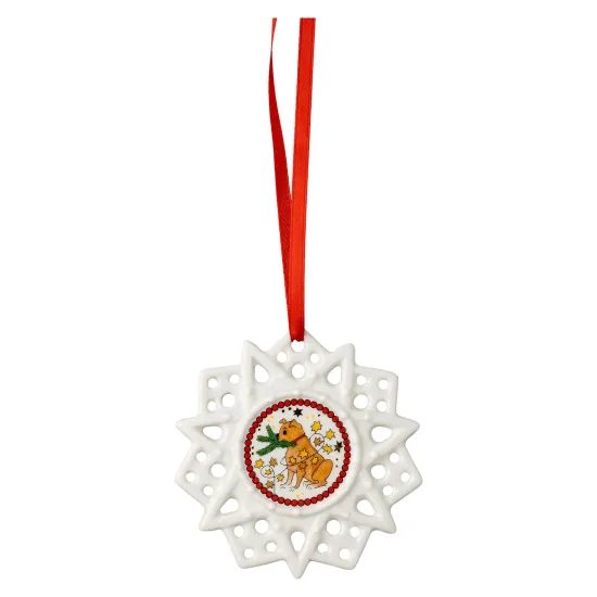 Vánoční ozdoba vločka se psem Christmas Lights, 7,8 cm, Rosenthal