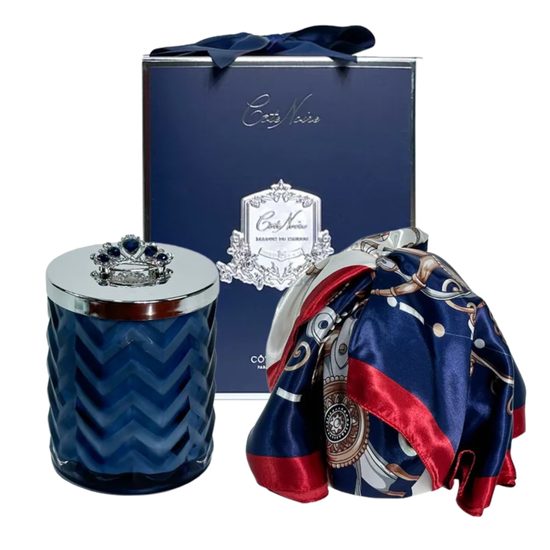 Côte Noire - Herringbone sviečka Black & Silver so šatkou, A Garden in Versailles