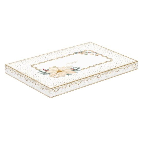 Vánoční servírovací oválný podnos na cukroví White Elegance 35x23,5cm, Easy Life